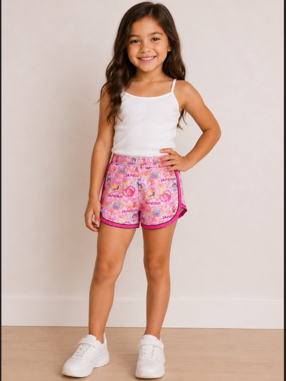 New Boutique K-Pop Demon Hunters Huntrix Pink Floral Print Shorts Rumi Mira Zoey